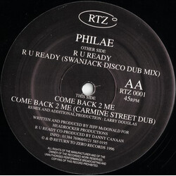 Philae R U Ready / Come Back 2 Me Vinyl 12" USED