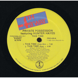 Private Possession / Hunter Hayes This Time USED VINYL 12INCH 45 RPM PROMO