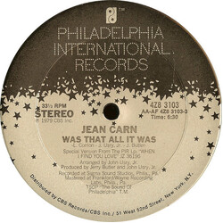 Jean Carn Was That All It Was USED VINYL 12INCH 33 S RPM SINGLE