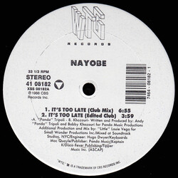 Nayobe It's Too Late VINYL 12" USED
