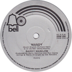 Barry Manilow Mandy USED VINYL 7INCH 45 RPM SINGLE
