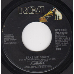 Alabama Take Me Down USED VINYL 7INCH 45 RPM SINGLE STYRENE