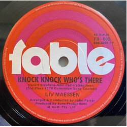 Liv Maessen Knock Knock Who's There USED VINYL 7INCH 45 RPM SINGLE