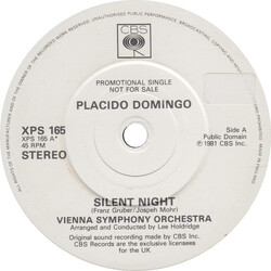 Placido Domingo / Wiener Symphoniker Silent Night USED VINYL 7INCH 45 RPM SINGLE PROMO