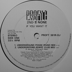 2nd II None If You Want It (Remixes) USED VINYL 12INCH PROMO
