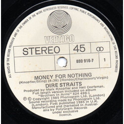 Dire Straits Money For Nothing USED VINYL 7INCH 45 RPM SINGLE