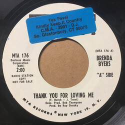 Brenda Byers Thank You For Loving Me / Night Life USED VINYL 7INCH 45 RPM SINGLE PROMO