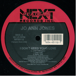 Jo Ann Jones I Don't Need Your Love Vinyl 12" USED