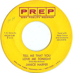 Janice Harper Tell Me That You Love Me Tonight / Bon Voyage USED VINYL 7INCH 45 RPM