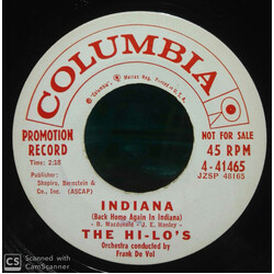 The Hi-Lo's Indiana (Back Home Again In Indiana) / Goody Goody USED VINYL 7INCH 45 RPM PROMO