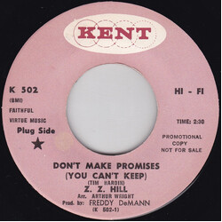 Z.Z. Hill Don't Make Promises (You Can't Keep) / Set Your Sights Higher USED VINYL 7INCH 45 RPM SINGLE PROMO