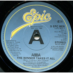 ABBA The Winner Takes It All Vinyl 7" USED