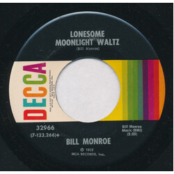Bill Monroe Lonesome Moonlight Waltz USED VINYL 7INCH 45 RPM SINGLE