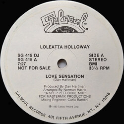 Loleatta Holloway Love Sensation USED VINYL 12INCH 33 S RPM SINGLE PROMO STEREO