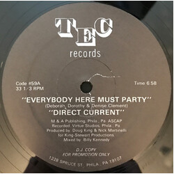 Direct Current Everybody Here Must Party USED VINYL 12INCH 33 S RPM PROMO