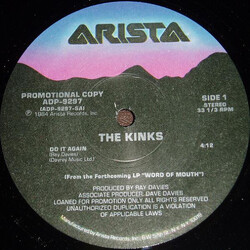 The Kinks Do It Again USED VINYL 12INCH PROMO