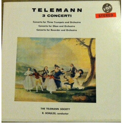 Georg Philipp Telemann / Telemann Society Orchestra / Richard Schulze 3 Concerti Vinyl LP USED