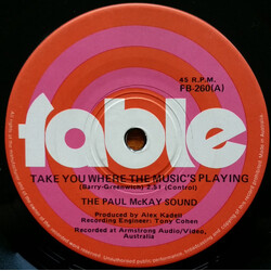 The Paul Mackay Sound Take You Where The Music Is Playing USED VINYL 7INCH 45 RPM SINGLE