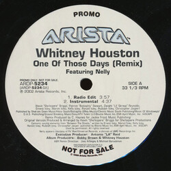 Whitney Houston One Of Those Days (Remix) USED VINYL 12INCH SINGLE PROMO