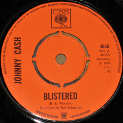 Johnny Cash Blistered USED VINYL 7INCH 45 RPM SINGLE