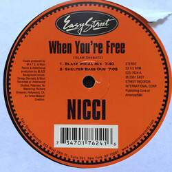 Nicci When You're Free USED VINYL 12INCH 33 S RPM