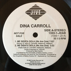 Dina Carroll Me Sienta Sola (We Are One) USED VINYL 12INCH 33 S RPM PROMO