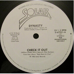 Dynasty Check It Out USED VINYL 12INCH 33 S RPM PROMO STEREO MONO