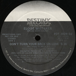 Eloise Whitaker Don't Turn Your Back On Love VINYL 12" USED