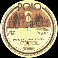 Liquid Gold Dance Yourself Dizzy USED VINYL 12INCH 45 RPM SINGLE LIMITED EDITION