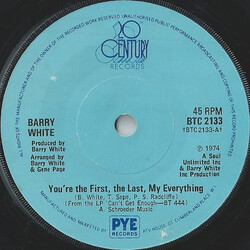 Barry White You're The First, The Last, My Everything USED VINYL 7INCH 45 RPM SINGLE