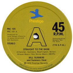 Bill Summers & Summers Heat Straight To The Bank USED VINYL 12INCH 45 RPM STEREO