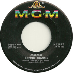 Connie Francis Mama / Teddy USED VINYL 7INCH 45 RPM SINGLE