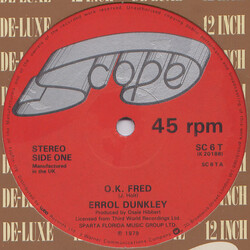 Errol Dunkley O.K. Fred USED VINYL 12INCH 45 RPM