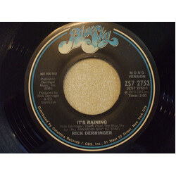 Rick Derringer It's Raining USED VINYL 7INCH 45 RPM SINGLE PROMO STEREO MONO