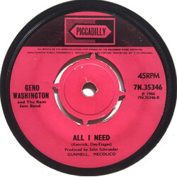 Geno Washington & The Ram Jam Band Que Sera Sera / All I Need Vinyl 7" USED