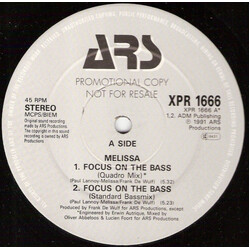 Melissa Focus On The Bass USED VINYL 12INCH 45 RPM PROMO