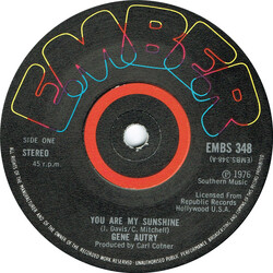 Gene Autry You Are My Sunshine USED VINYL 7INCH 45 RPM SINGLE STEREO
