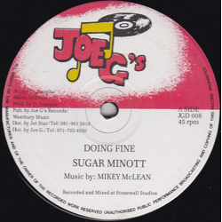 Sugar Minott Doing Fine Vinyl 12" USED
