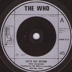 The Who Let's See Action USED VINYL 7INCH 45 RPM REISSUE
