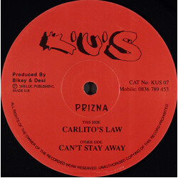 Prizna Carlito's Law / Can't Stay Away VINYL 12" USED