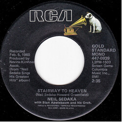 Neil Sedaka / Stan Applebaum And His Orchestra Stairway To Heaven / Little Devil USED VINYL 7INCH 45 RPM