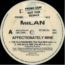 Milan (4) Affectionately Mine USED VINYL 12INCH 33 S RPM PROMO