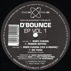 Nicky Blackmarket D'Bounce EP Vol 1 USED VINYL 12INCH 45 RPM EP