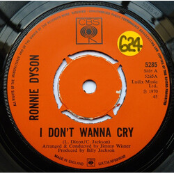 Ronnie Dyson I Don't Wanna Cry / She's Gone USED VINYL 7INCH 45 RPM SINGLE