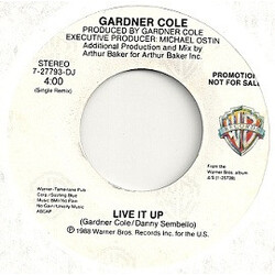 Gardner Cole Live It Up USED VINYL 7INCH 45 RPM SINGLE PROMO
