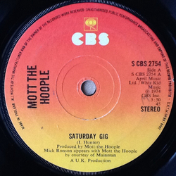 Mott The Hoople Saturday Gig Vinyl 7" USED