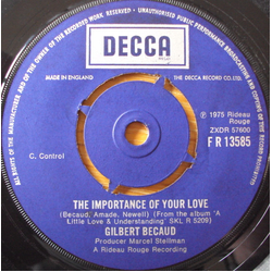 Gilbert Bécaud The Importance Of Your Love / The Mexican Singing Bird Vinyl 7" USED