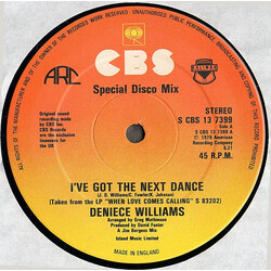 Deniece Williams I've Got The Next Dance (Disco Mix) / When Love Comes Calling USED VINYL 12INCH 45 RPM