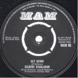 Gilbert O'Sullivan Get Down USED VINYL 7INCH 45 RPM SINGLE