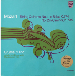 Wolfgang Amadeus Mozart / Grumiaux Trio / Arpad Gérecz / Max Lesueur String Quintets No. 1 In B Flat, K. 174 / No. 2 In C Minor, K. 515  Volume 1 Viny